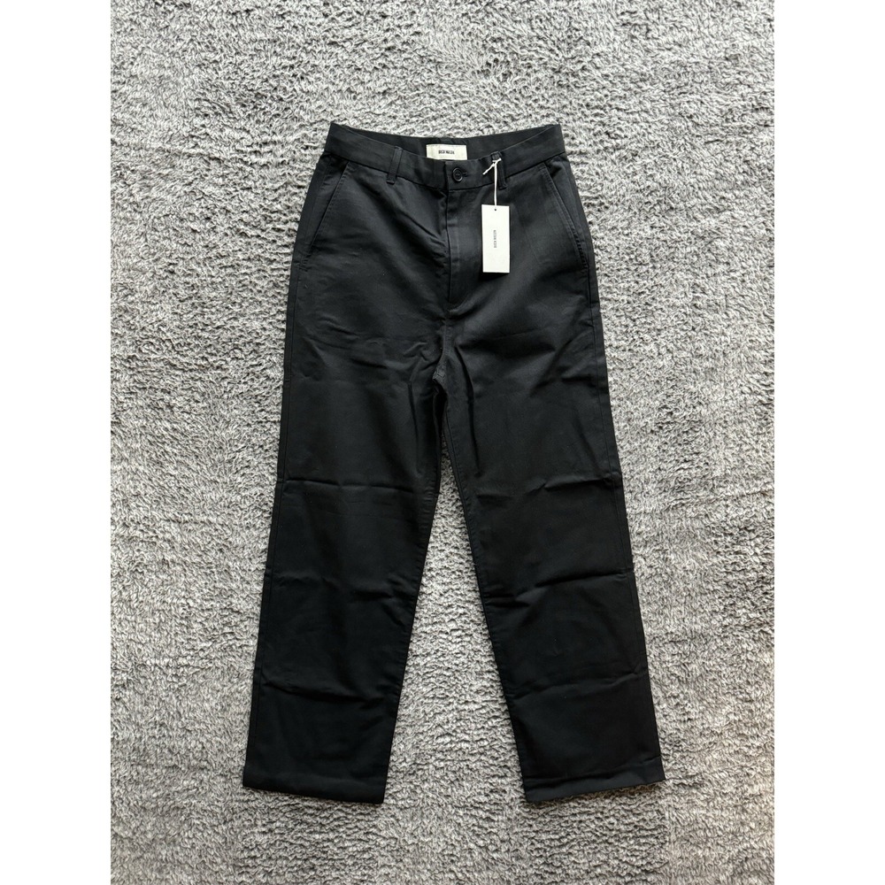 Buck Mason Men's 26 Dress Navy High Ever Twill Straight Leg Trouser in Black NWT